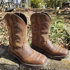 Justin Boots Brown Leather Heeled Boots